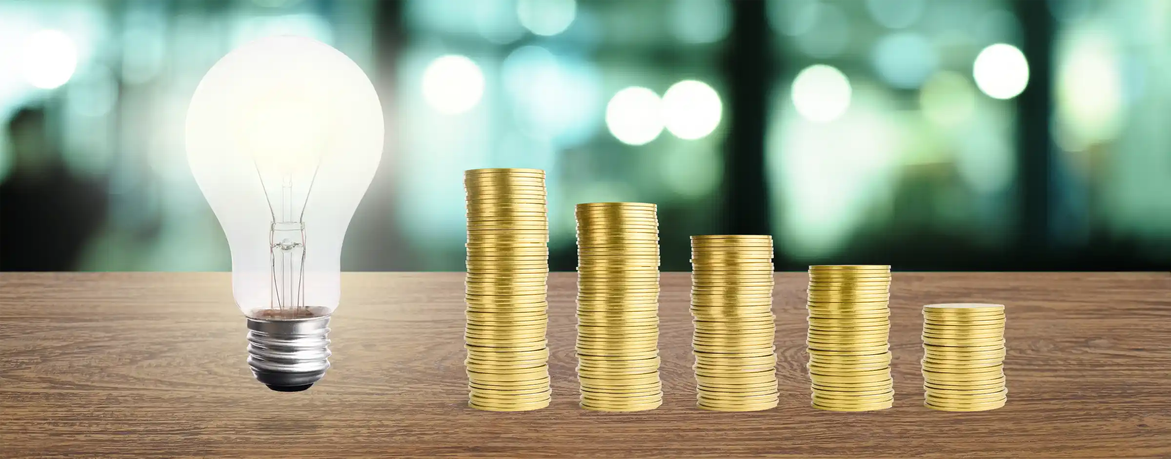 Energy Savings Concept Representing Reduced Utility Overhead Costs